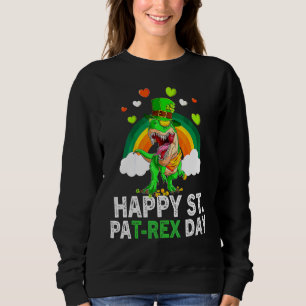 Sweatshirt Joyeux St Pat Trex Day Dino Jour de la Saint Patri
