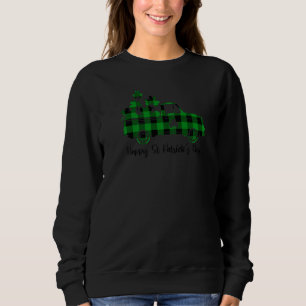 Sweatshirt Joyeux St Patrick's Day Buffalo Vert Plaid Camion
