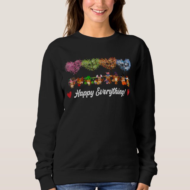 Sweatshirt Joyeux Tout Oiseaux De Chouette Toutes Les Saisons (Devant)
