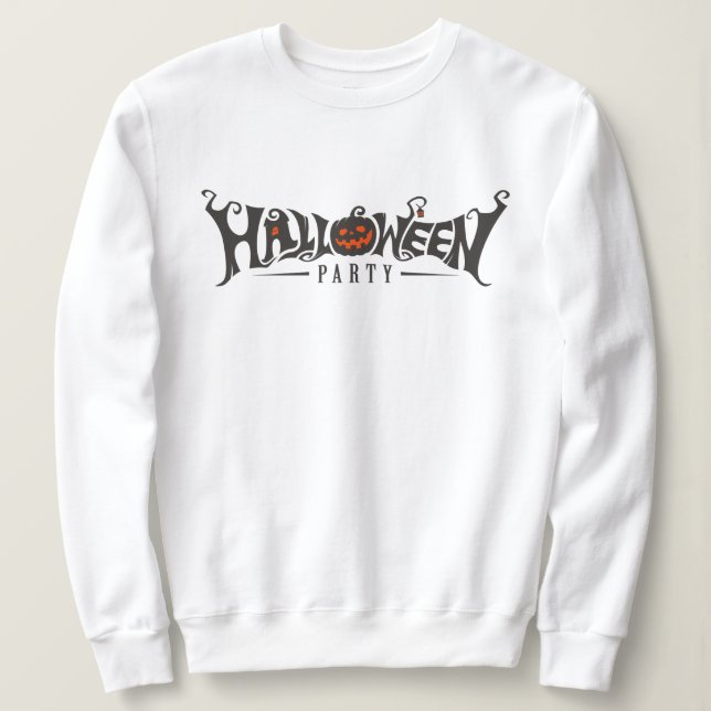 Sweatshirt Joyeux visage citrouille d'Halloween effrayant (Design devant)