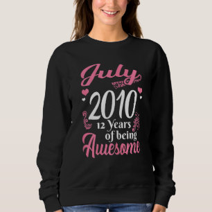 Sweatshirt Juillet Filles 12 Anniversaire 12 Anniversaire Awe