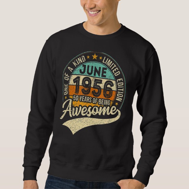 Sweatshirt Juin 1956 66e anniversaire 66 ans d'être génial (Devant)