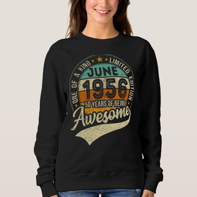 Sweatshirt Juin 1956 66e anniversaire 66 ans d'être génial (Devant)