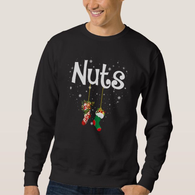 Sweatshirt Jumeaux de poitrine Couples Chaussettes de Noël Co (Devant)