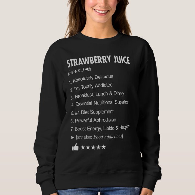 Sweatshirt Jus de fraises Définition Signifiant Drôle (Devant)