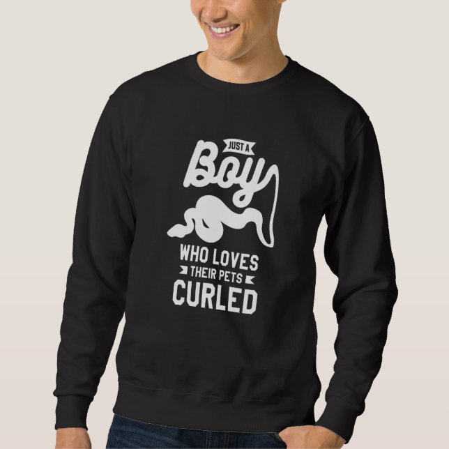 Sweatshirt Just A Boy Who Loves Their Pets Curled Ball Python (Devant)