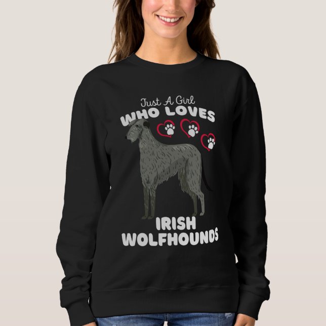 Sweatshirt Just A Girl Who Loves Irish Wolfhounds Cute Kids T (Devant)