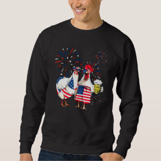 Sweatshirt Just Here To Bang Usa Flag Chicken Beer Firework 4