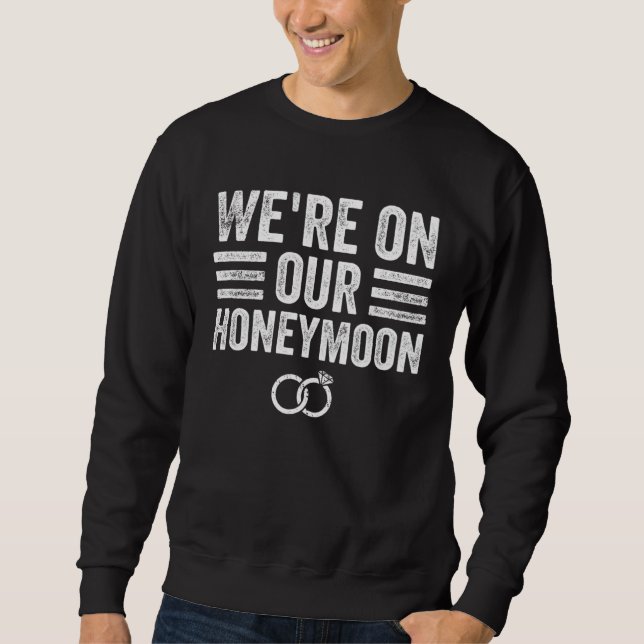 Sweatshirt Just Married Couples Matching Honeymoon (Devant)