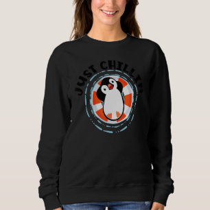 Sweatshirt Juste Chillin King Empereur Sea Bird Penguin Pengu
