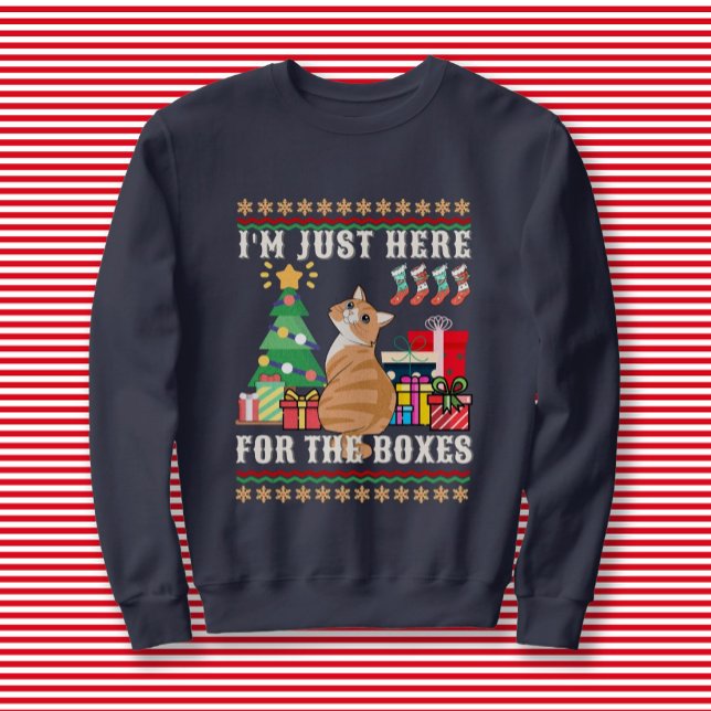 Sweatshirt Juste Ici Pour Le Chat De Noël Des Boîtes (Créateur téléchargé)