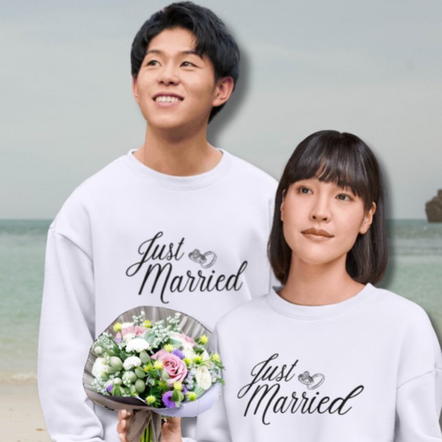 Sweatshirt Juste marié Matching Hommes's Honeymoon Outfit (Just Married Matching Men's Honeymoon Outfit)