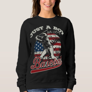 Sweatshirt Juste un garçon qui aime le baseball Femmes