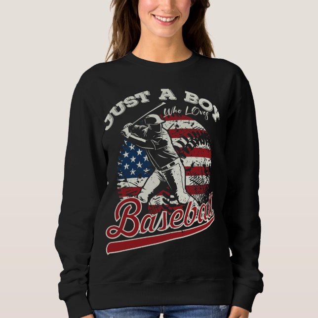 Sweatshirt Juste un garçon qui aime le baseball Femmes (Devant)