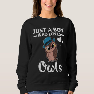 Sweatshirt Juste un garçon qui aime les hiboux Garçons Enfant