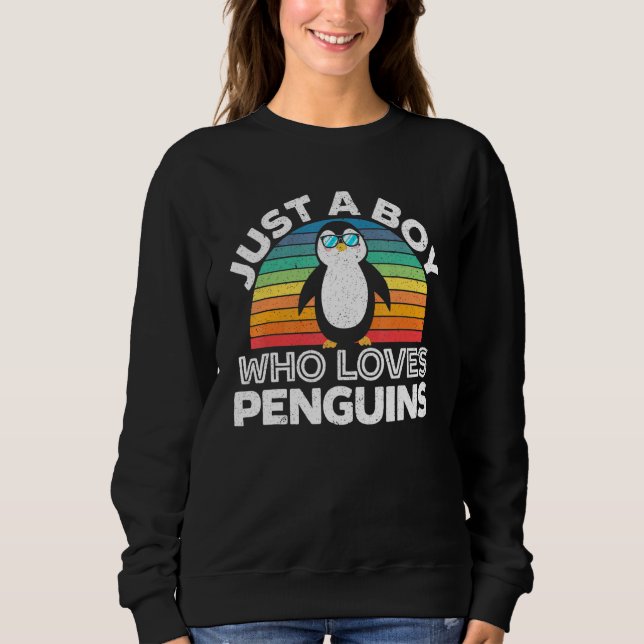 Sweatshirt Juste Un Garçon Qui Aime Les Pingouins Petit Garço (Devant)