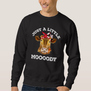 Sweatshirt Juste Un Petit Moody Vache Face Bandana Papillon L