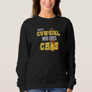 Sweatshirt Juste une cowgirl qui aime les chats pour femme et