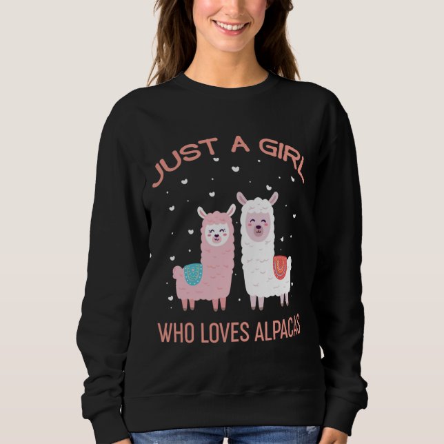 Sweatshirt Juste Une Fille Qui Aime Alpacas - Mignonne Alpaca (Devant)