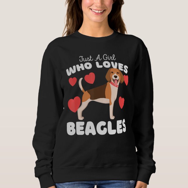 Sweatshirt Juste une fille qui aime Beagle mignon Beagle chie (Devant)