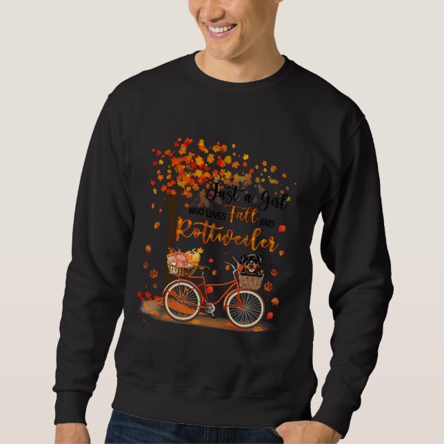Sweatshirt Juste Une Fille Qui Aime Chute Citrouille Rottie C (Devant)