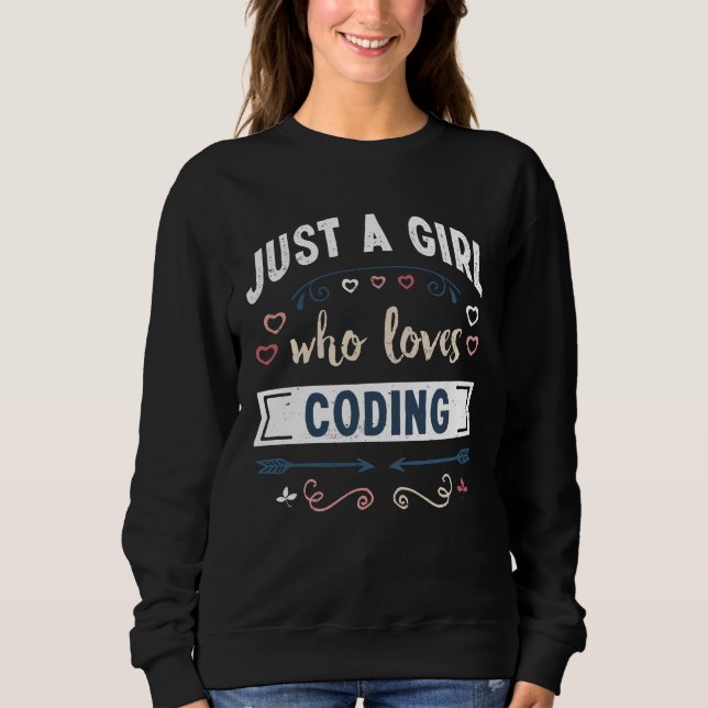 Sweatshirt Juste une fille qui aime Coding Dons Drôle (Devant)