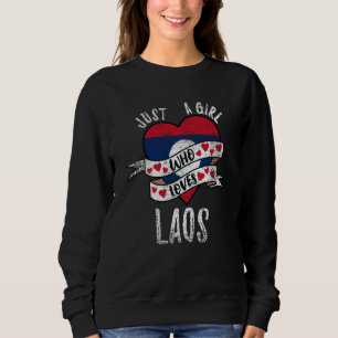 Sweatshirt Juste Une Fille Qui Aime Le Laos Vintage