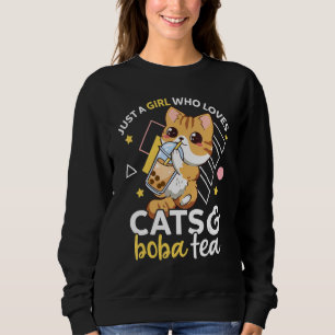 Sweatshirt Juste Une Fille Qui Aime Les Chats Et Boba Tea Nek