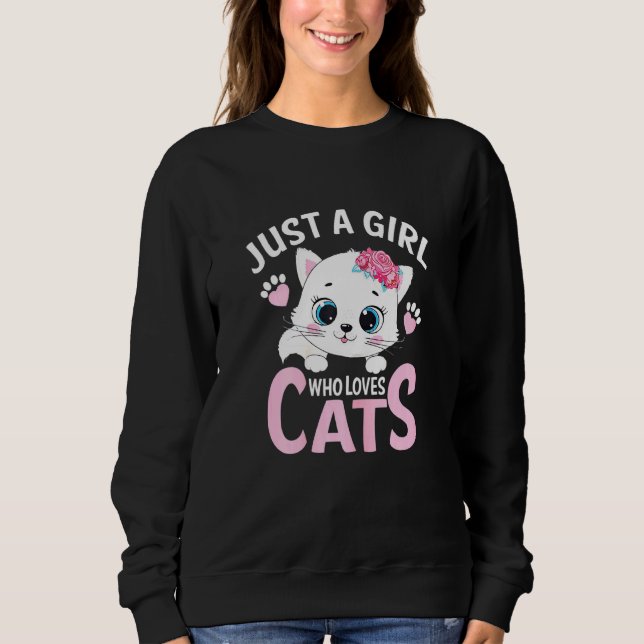 Sweatshirt Juste Une Fille Qui Aime Les Chats J'Aime Les Chat (Devant)