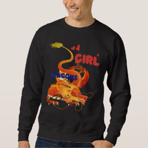 Sweatshirt Juste Une Fille Qui Aime Les Dragons Rouges Volent