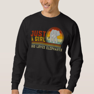 Sweatshirt Juste une fille qui aime les éléphants mignonette