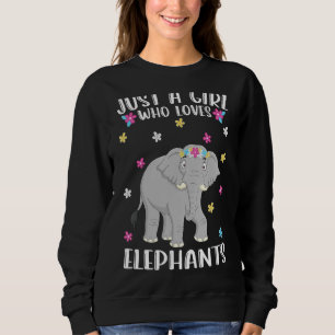 Sweatshirt Juste une fille qui aime les éléphants mignons élé
