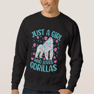 Sweatshirt Juste une fille qui aime les gorilles floral femme