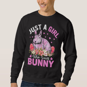 Sweatshirt Juste Une Fille Qui Aime Les Oeufs De Lapin Fleurs