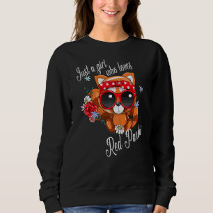 Sweatshirt Juste Une Fille Qui Aime Les Pandas Rouges Pour Pa