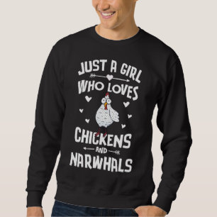 Sweatshirt Juste Une Fille Qui Aime Les Poulets Et Étroite Le
