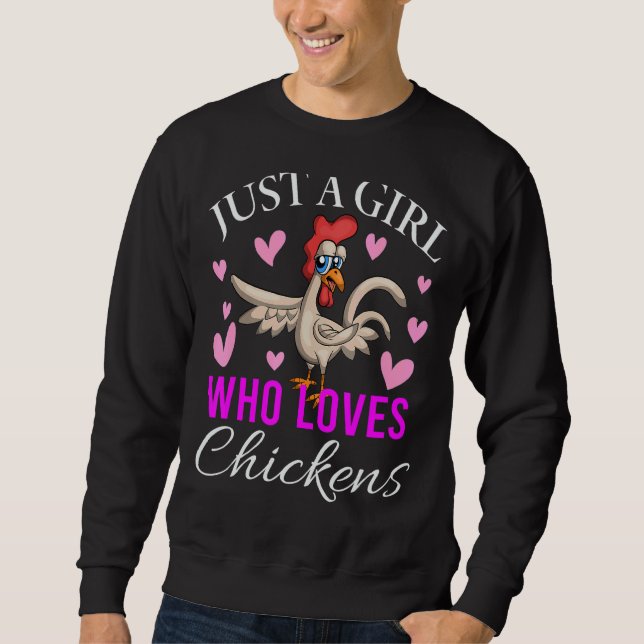 Sweatshirt Juste Une Fille Qui Aime Les Poulets Poulet (Devant)