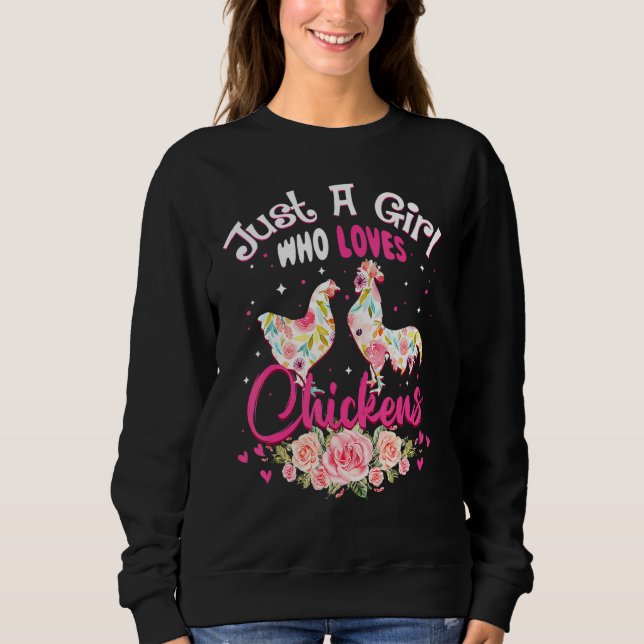 Sweatshirt Juste Une Fille Qui Aime Les Poulets Volaille Mign (Devant)