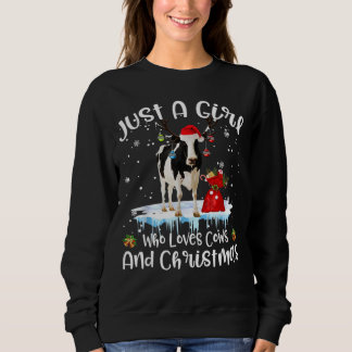 Sweatshirt Juste Une Fille Qui Aime Les Vaches Et Noël Laide