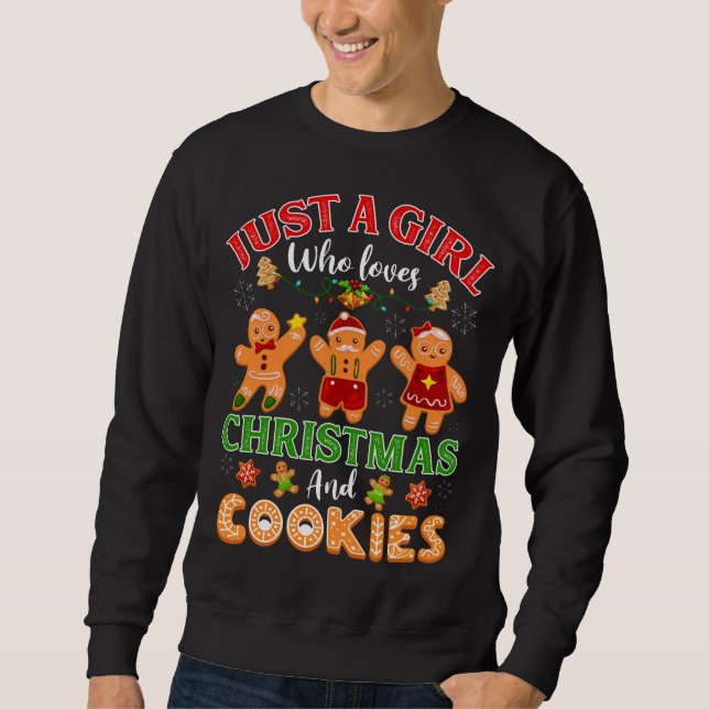 Sweatshirt Juste Une Fille Qui Aime Noël Et Les Cookies Ginge (Devant)