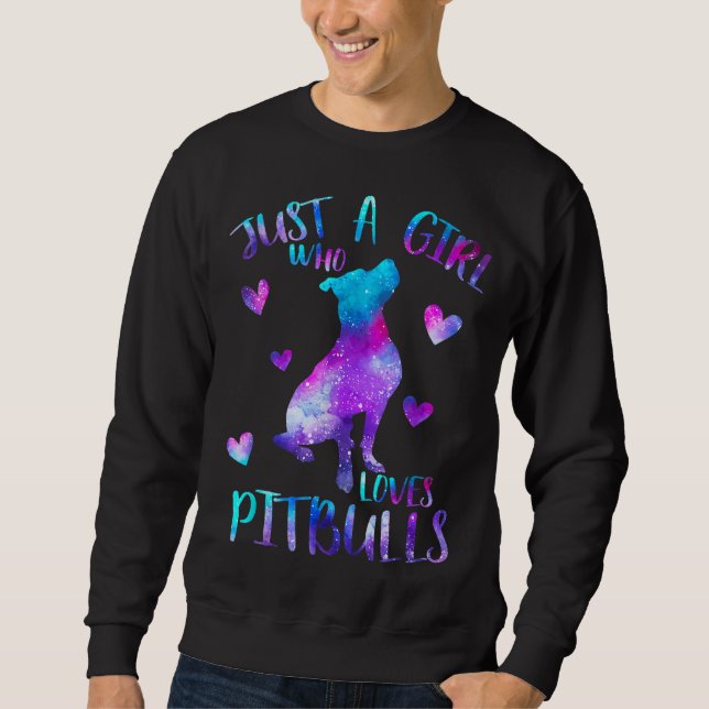 Sweatshirt Juste une fille qui aime Pitbulls Galaxy Espace Pi (Devant)