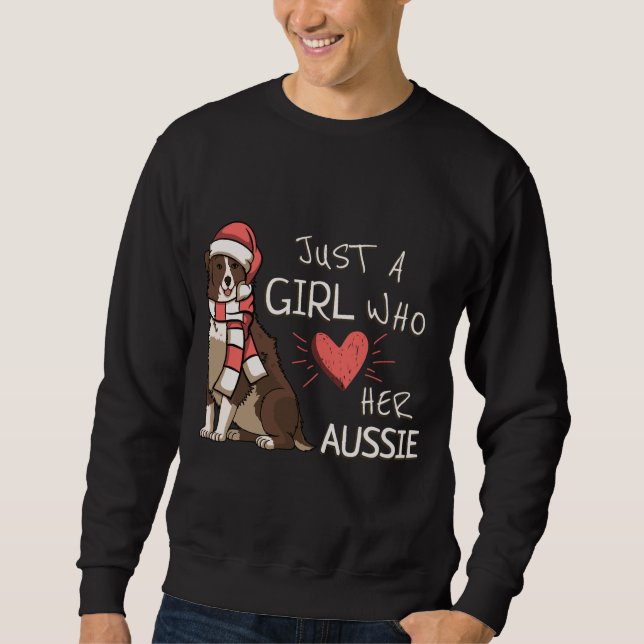 Sweatshirt Juste Une Fille Qui Aime Son Chien Berger Australi (Devant)