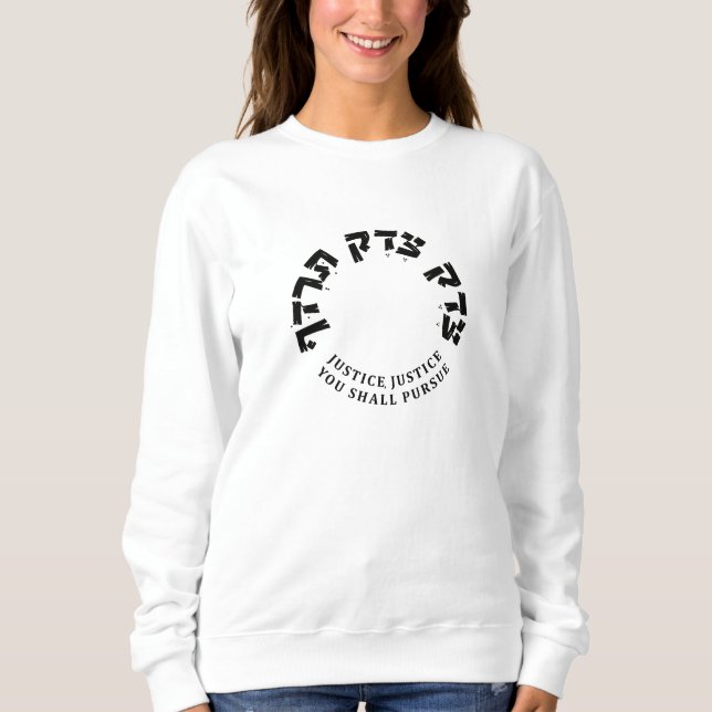 Sweatshirt Justice, justice, tu pourras poursuivre, célèbre R (Devant)