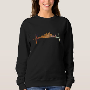 Sweatshirt Kansas Battement de coeur Panorama Rétro Skyline V