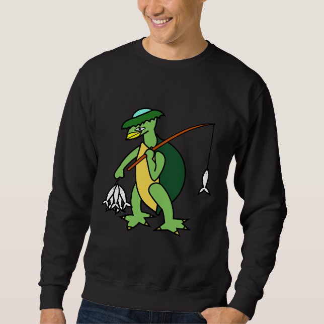 Sweatshirt Kappa Marchant Et Tenant Un Bâton De Pêche Et Pois (Devant)
