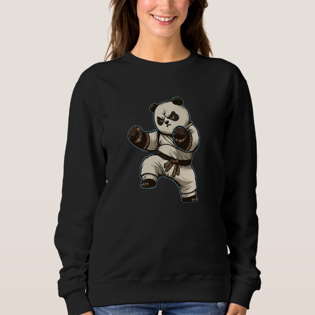 Sweatshirt Karate Panda Keikogi Japanese Karateka Panda (Devant)