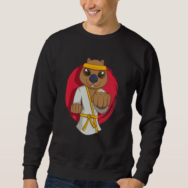Sweatshirt Karate Wombat Cute Rodent Wildlife Animal (Devant)