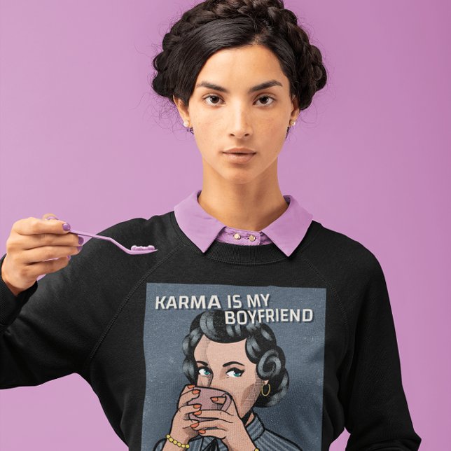 SWEATSHIRT KARMA & CAFÉ RETRO FUNNY T-SHIRT FUNNY (Créateur téléchargé)