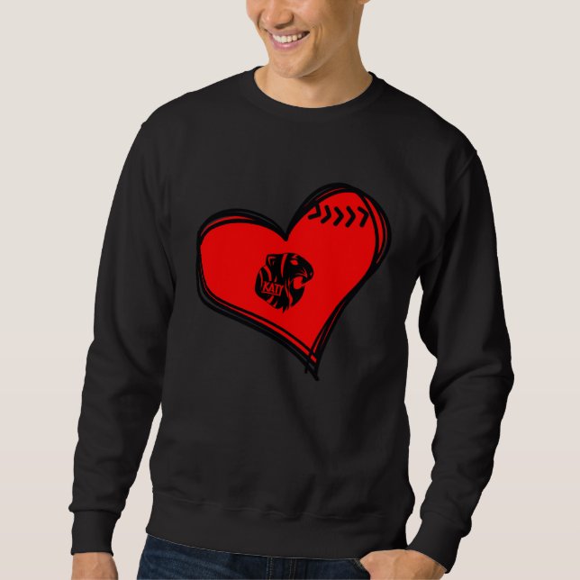 Sweatshirt Katy Tigers Baseball Heart (Devant)