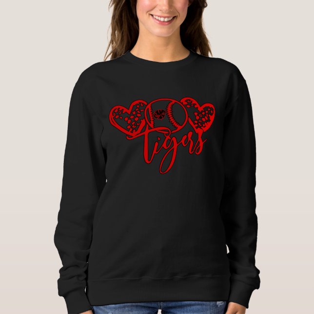 Sweatshirt Katy Tigers Baseball Heart Love Baseball (Devant)